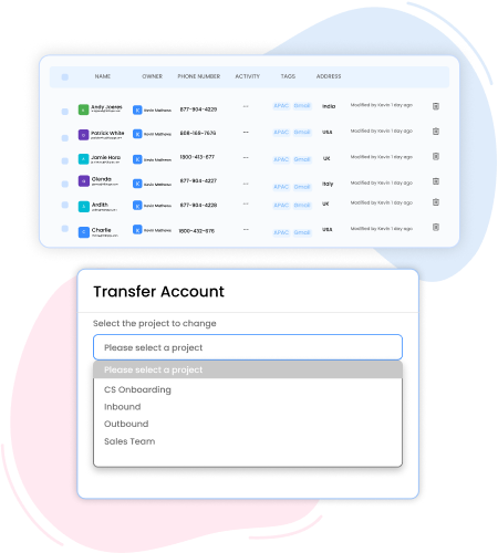 transfer prospects within projects